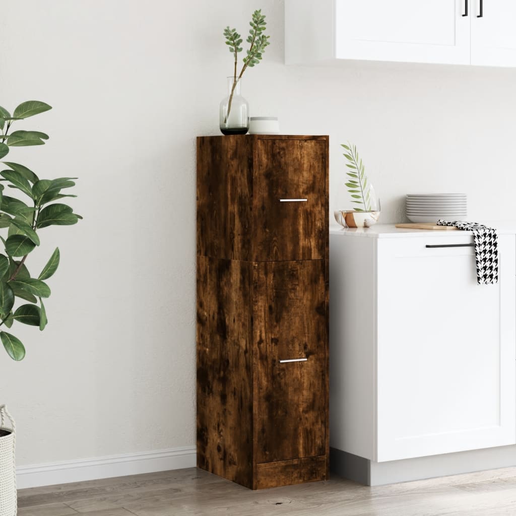 Apothekerskast 30x41x118 cm bewerkt hout gerookt eikenkleurig is nu te koop bij PeponiXL, paradijselijk wonen!