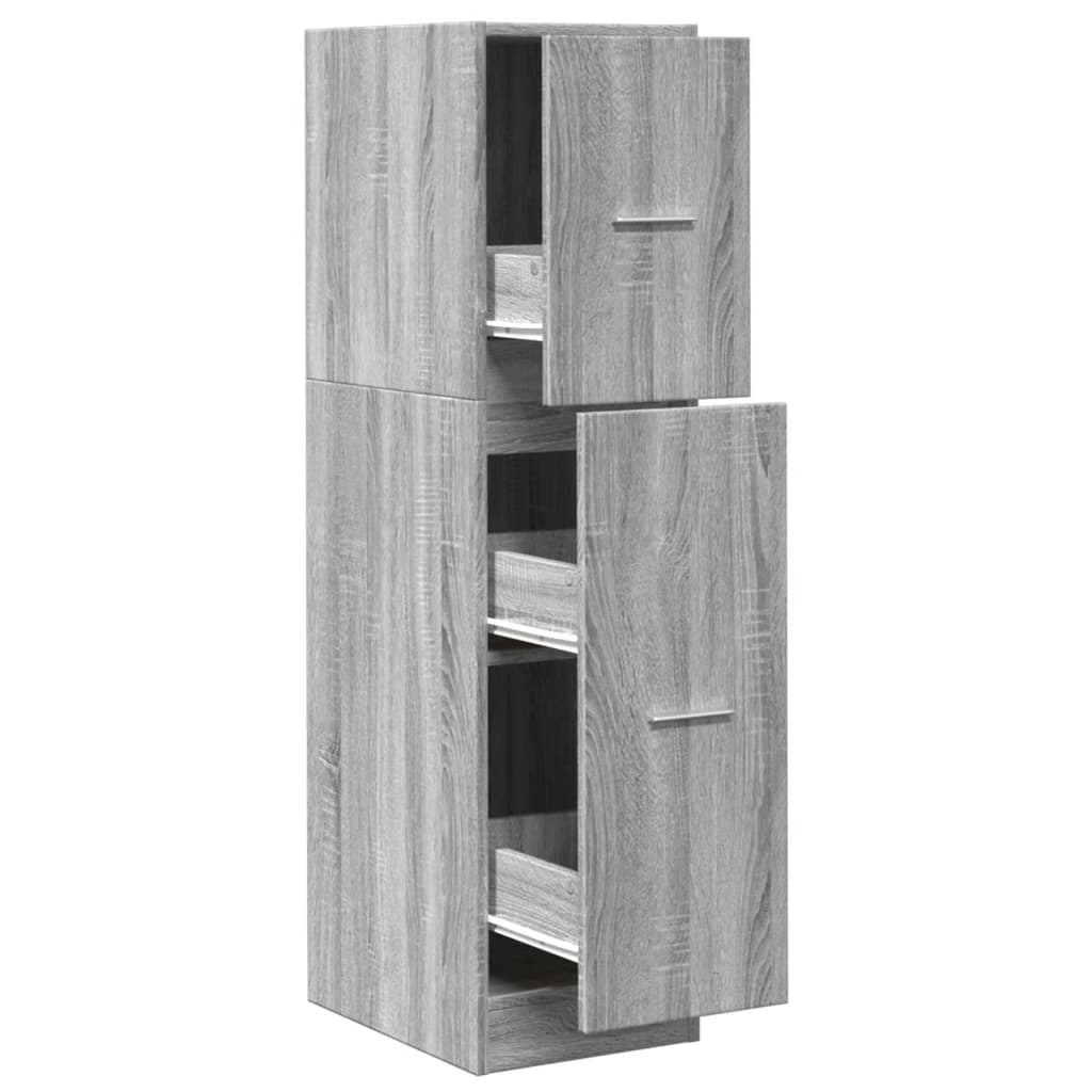 Apothekerskast 30x41x118 cm bewerkt hout grijs sonoma eiken is nu te koop bij PeponiXL, paradijselijk wonen!