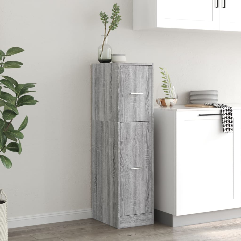 Apothekerskast 30x41x118 cm bewerkt hout grijs sonoma eiken is nu te koop bij PeponiXL, paradijselijk wonen!
