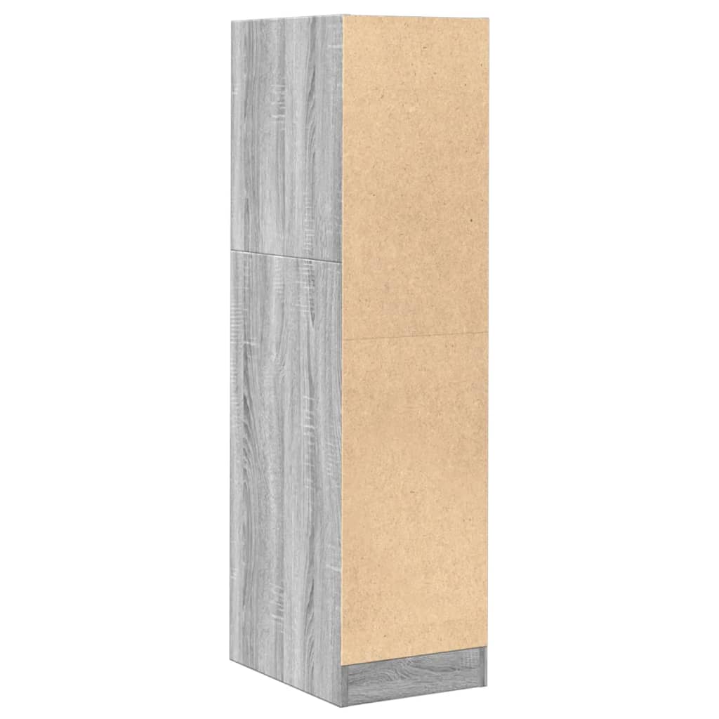 Apothekerskast 30x41x118 cm bewerkt hout grijs sonoma eiken is nu te koop bij PeponiXL, paradijselijk wonen!