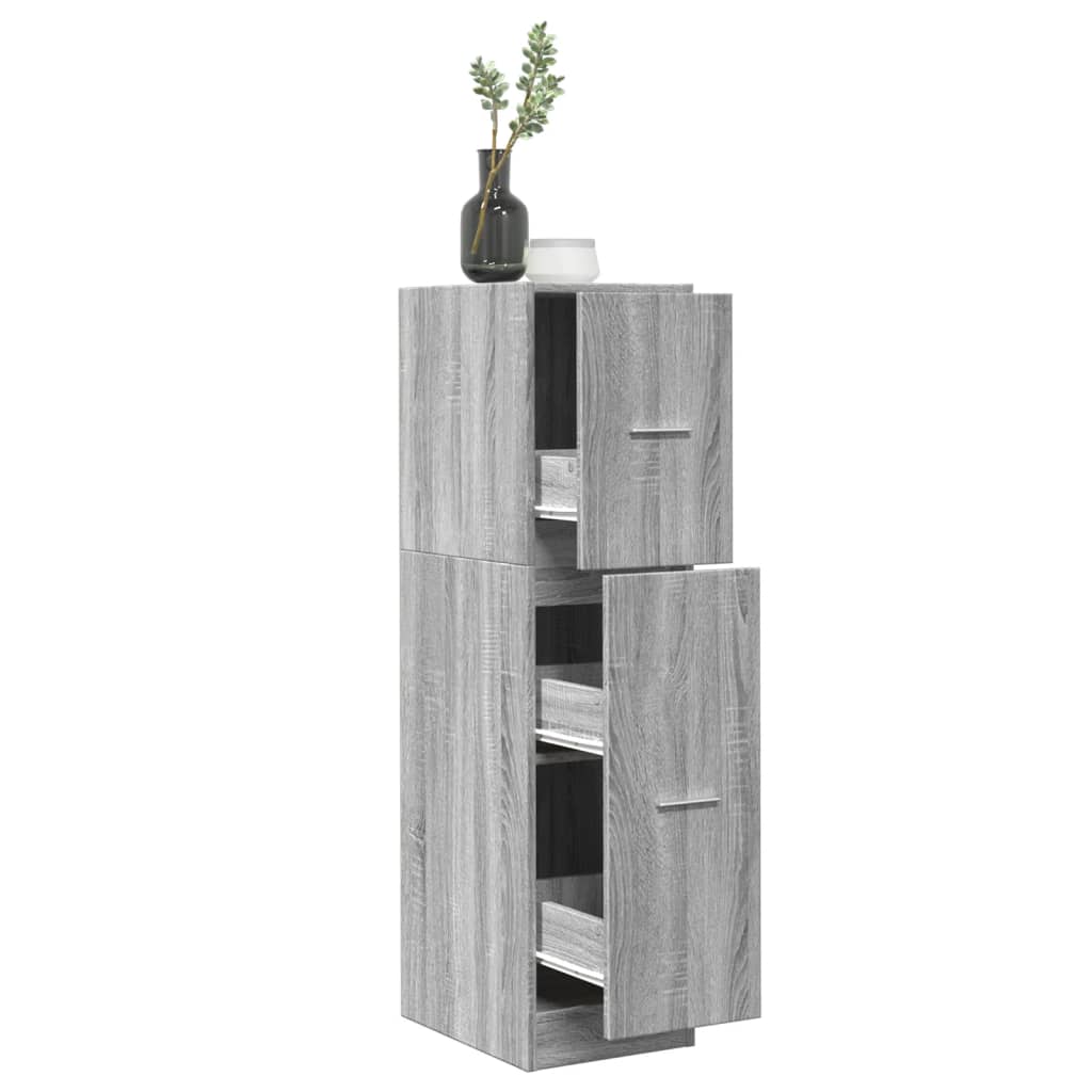 Apothekerskast 30x41x118 cm bewerkt hout grijs sonoma eiken is nu te koop bij PeponiXL, paradijselijk wonen!