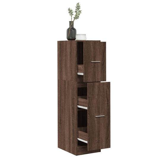 Apothekerskast 30x41x118 cm bewerkt hout bruin eikenkleurig is nu te koop bij PeponiXL, paradijselijk wonen!