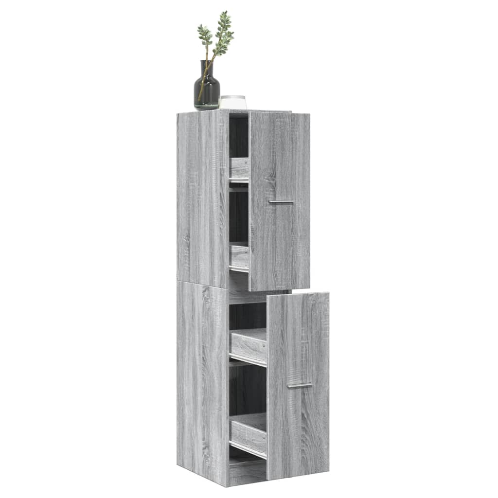 Apothekerskast 30x41x144,5 cm bewerkt hout grijs sonoma eiken is nu te koop bij PeponiXL, paradijselijk wonen!