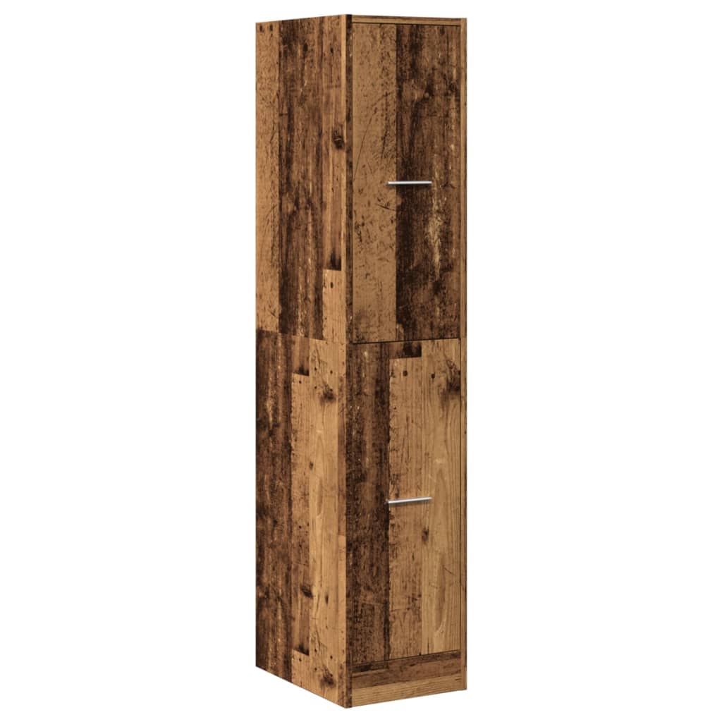 Apothekerskast 30x41x144,5 cm bewerkt hout oud houtkleurig is nu te koop bij PeponiXL, paradijselijk wonen!