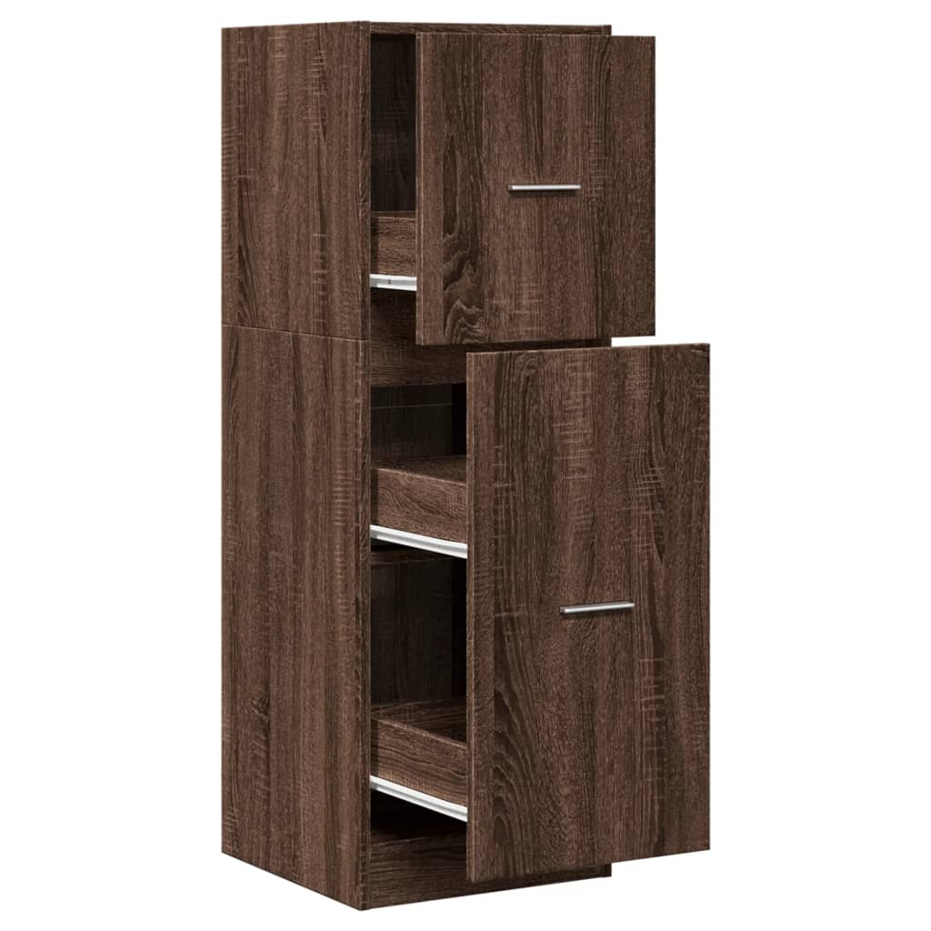 Apothekerskast 40x41x118 cm bewerkt hout bruin eikenkleurig is nu te koop bij PeponiXL, paradijselijk wonen!