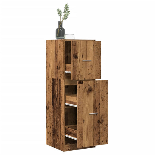 Apothekerskast 40x41x118 cm bewerkt hout oud houtkleurig is nu te koop bij PeponiXL, paradijselijk wonen!