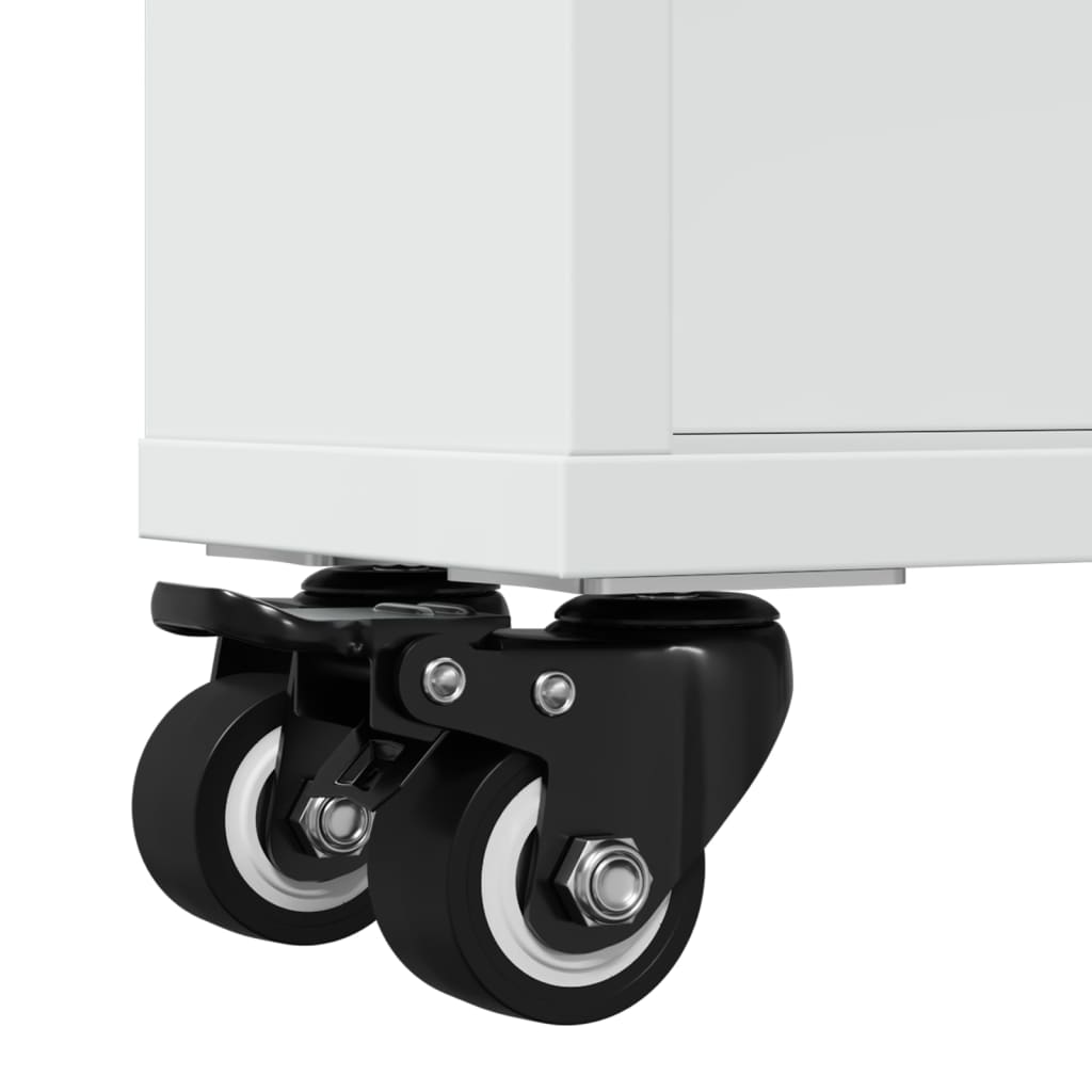 Opbergtrolley smal 48x13x68 cm bewerkt hout wit is nu te koop bij PeponiXL, paradijselijk wonen!