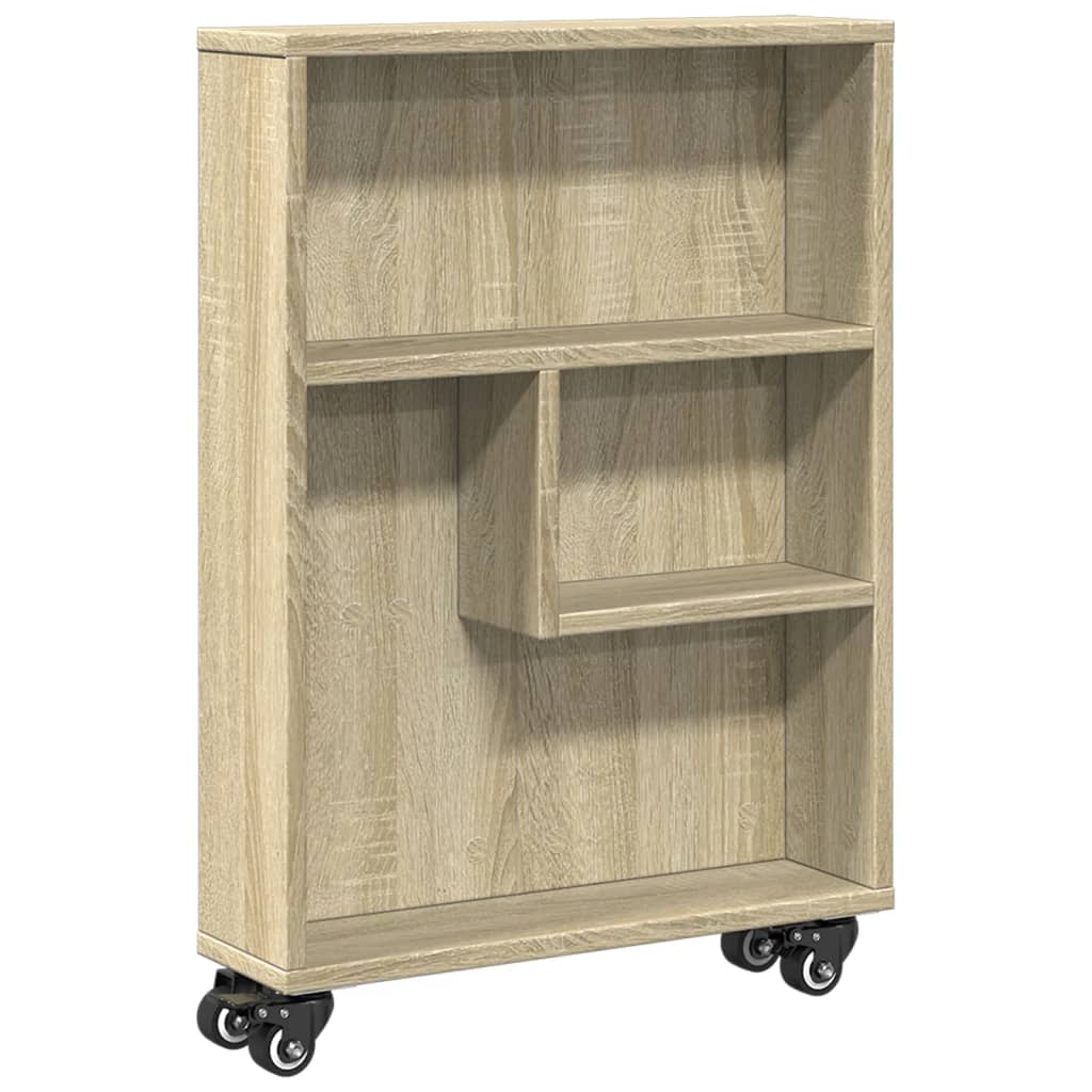 Smalle Opbergtrolley Sonoma Eiken 48x13x68 cm Bewerkt Hout is nu te koop bij PeponiXL, paradijselijk wonen!