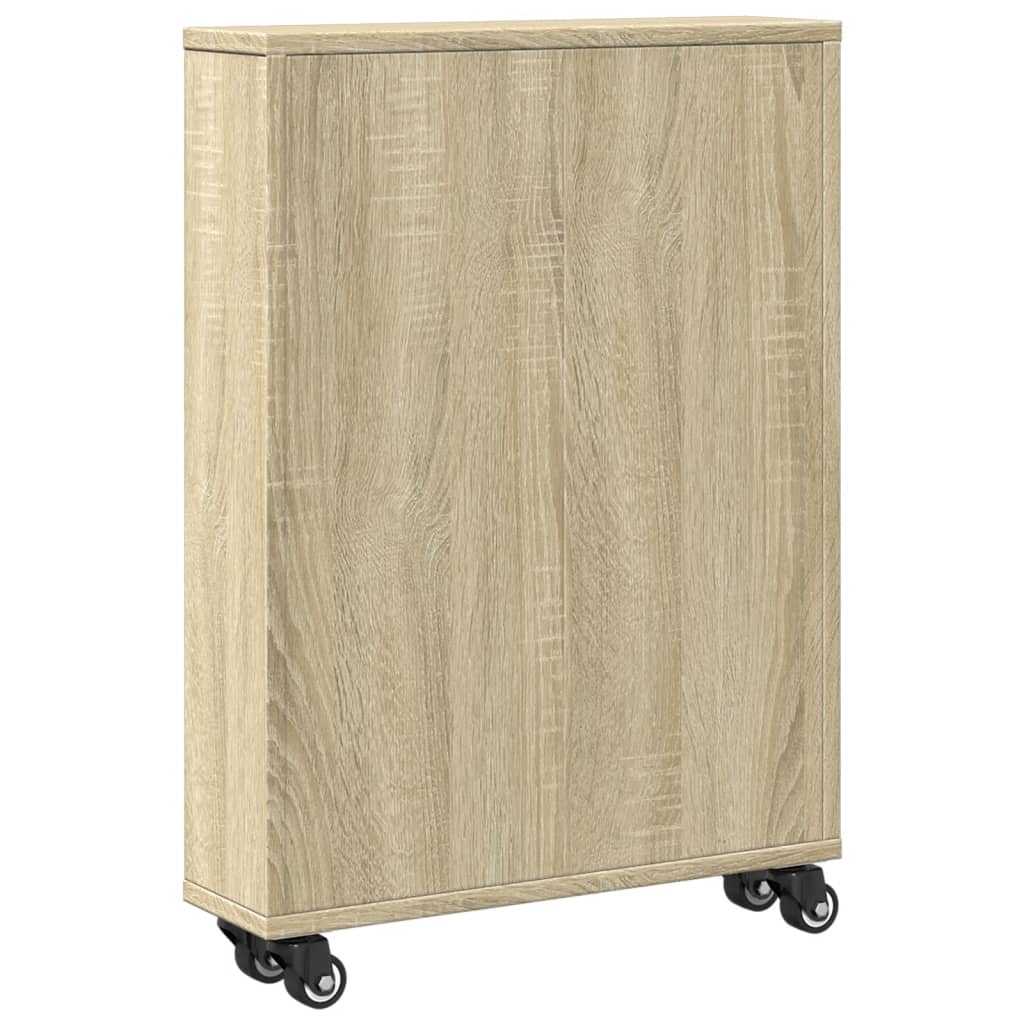 Smalle Opbergtrolley Sonoma Eiken 48x13x68 cm Bewerkt Hout is nu te koop bij PeponiXL, paradijselijk wonen!