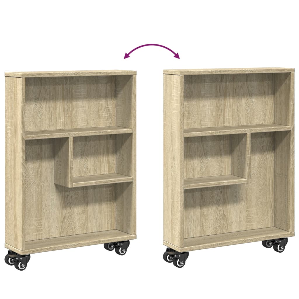 Smalle Opbergtrolley Sonoma Eiken 48x13x68 cm Bewerkt Hout is nu te koop bij PeponiXL, paradijselijk wonen!