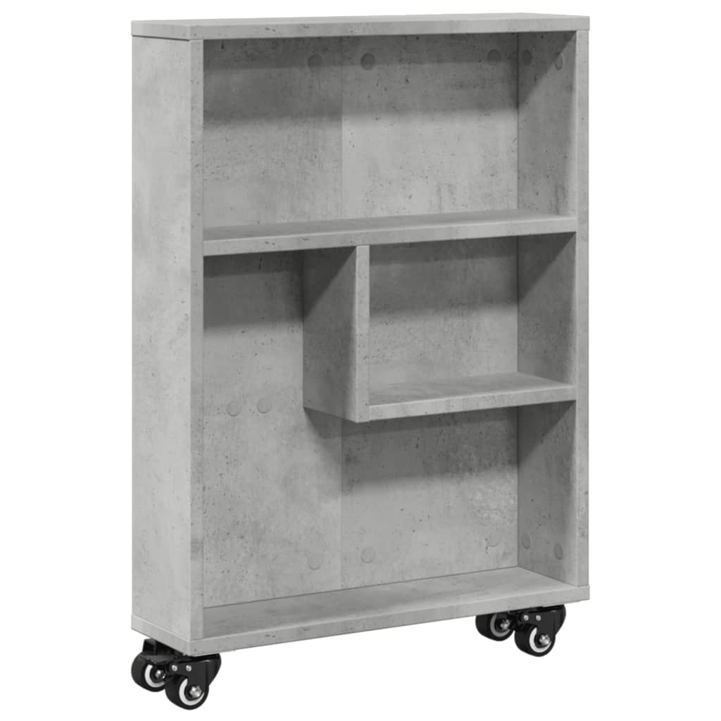 Opbergtrolley smal 48x13x68 cm bewerkt hout betongrijs is nu te koop bij PeponiXL, paradijselijk wonen!