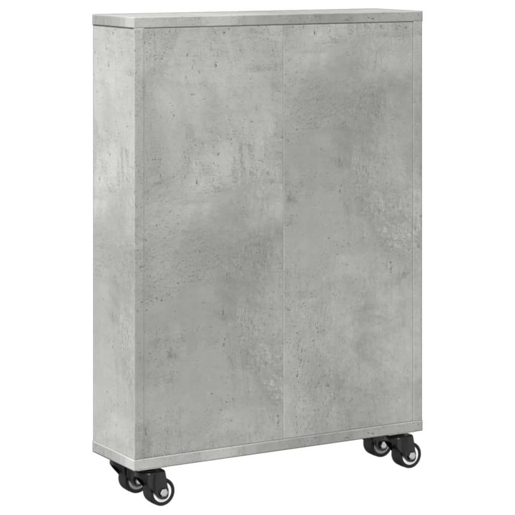 Opbergtrolley smal 48x13x68 cm bewerkt hout betongrijs is nu te koop bij PeponiXL, paradijselijk wonen!