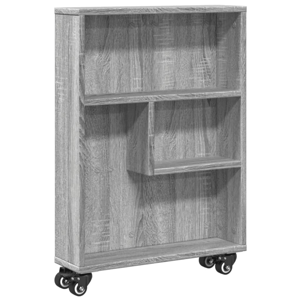 Opbergtrolley smal 48x13x68 cm bewerkt hout grijs sonoma eiken is nu te koop bij PeponiXL, paradijselijk wonen!