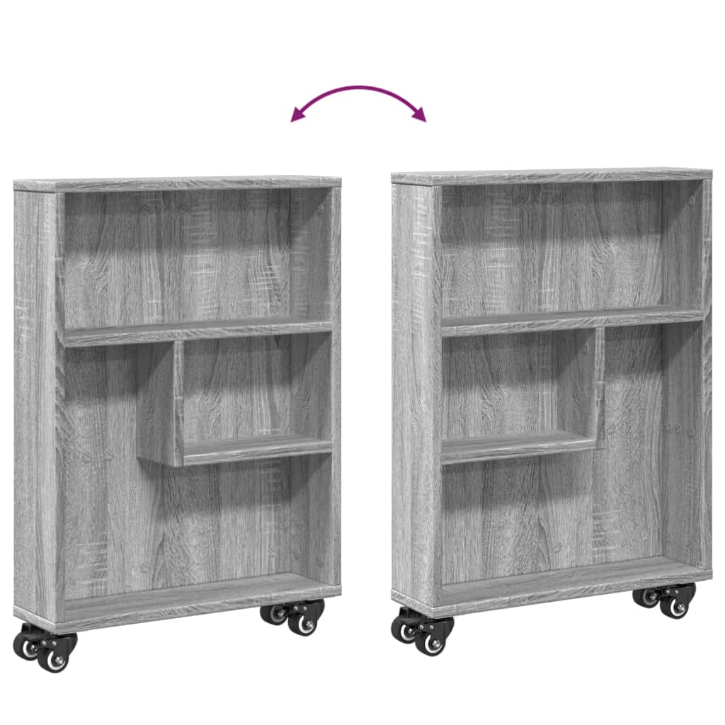 Opbergtrolley smal 48x13x68 cm bewerkt hout grijs sonoma eiken is nu te koop bij PeponiXL, paradijselijk wonen!