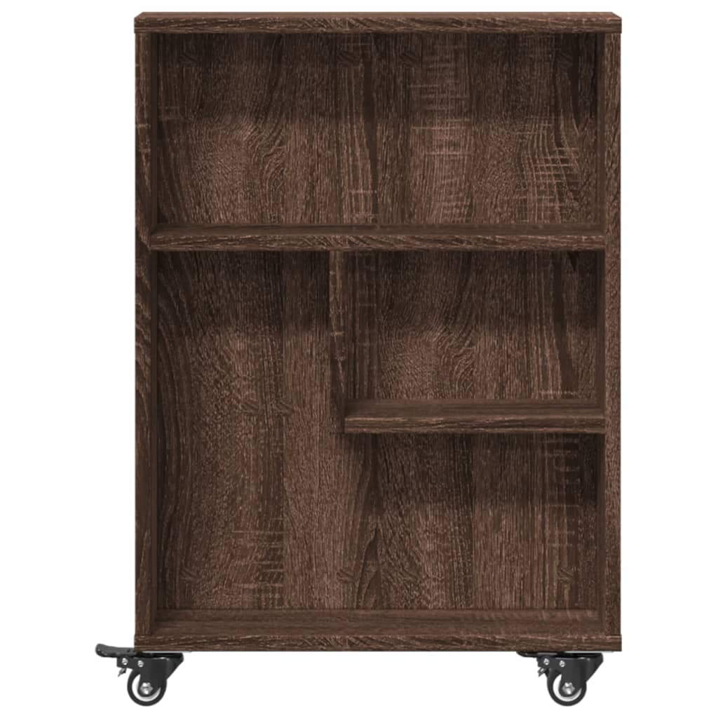 Opbergtrolley smal 48x13x68 cm bewerkt hout bruin eikenkleurig is nu te koop bij PeponiXL, paradijselijk wonen!