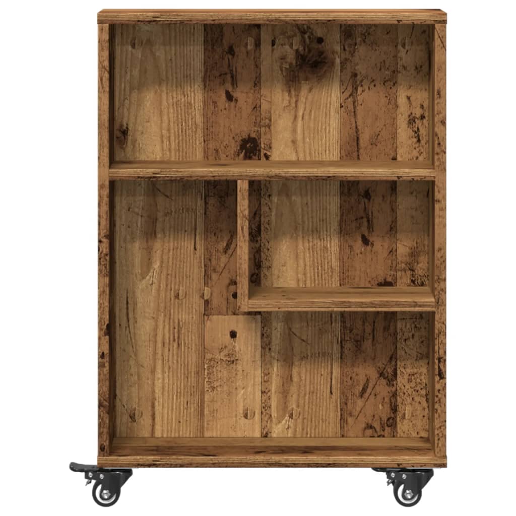 Opbergtrolley smal 48x13x68 cm bewerkt hout oud houtkleurig is nu te koop bij PeponiXL, paradijselijk wonen!