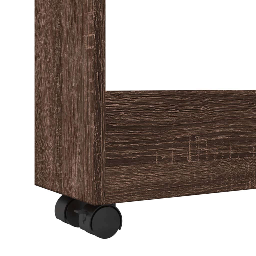 Opbergtrolley smal 3-laags bewerkt hout bruin eikenkleurig is nu te koop bij PeponiXL, paradijselijk wonen!