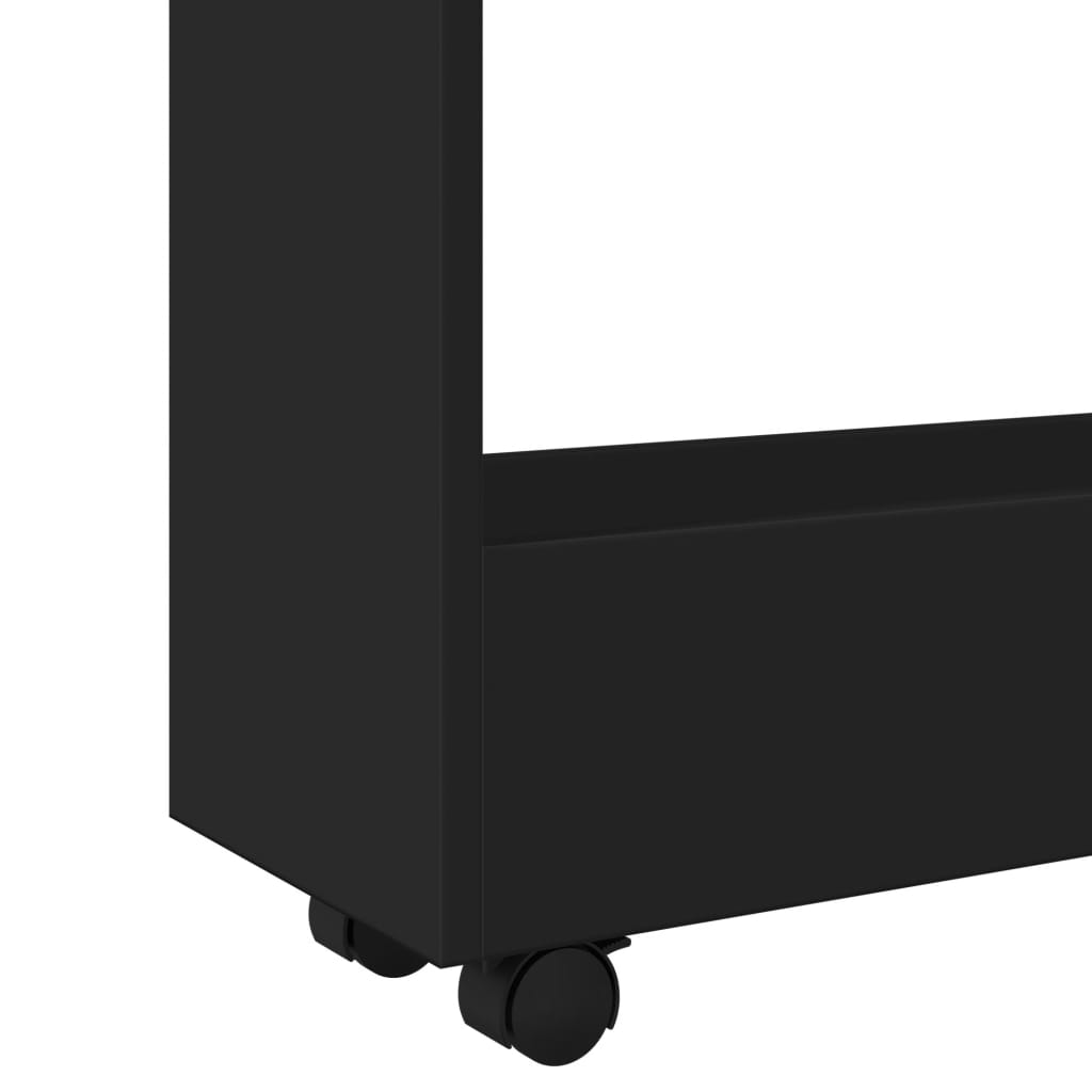 Opbergtrolley smal 3-laags bewerkt hout zwart is nu te koop bij PeponiXL, paradijselijk wonen!