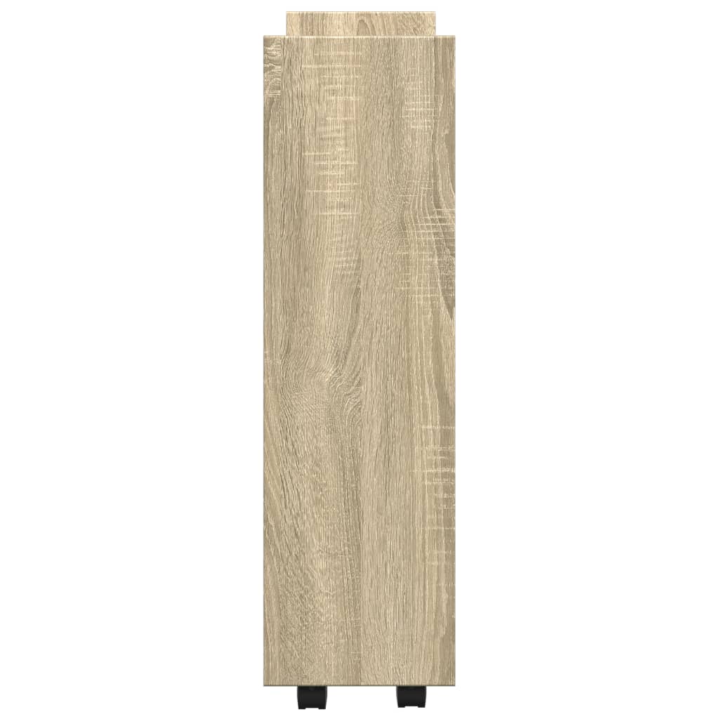 Opbergtrolley smal 3-laags bewerkt hout sonoma eikenkleurig is nu te koop bij PeponiXL, paradijselijk wonen!