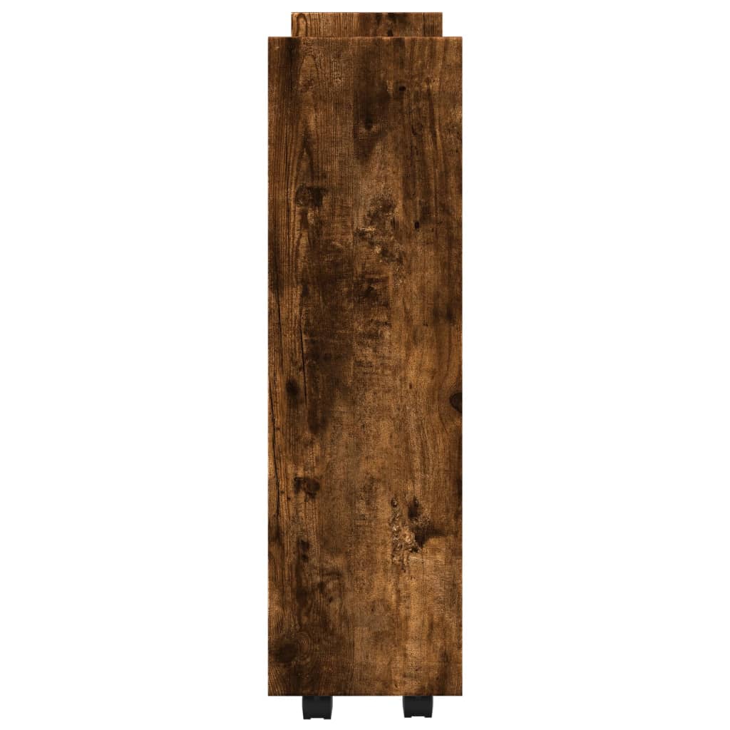 Opbergtrolley smal 3-laags bewerkt hout gerookt eikenkleurig is nu te koop bij PeponiXL, paradijselijk wonen!