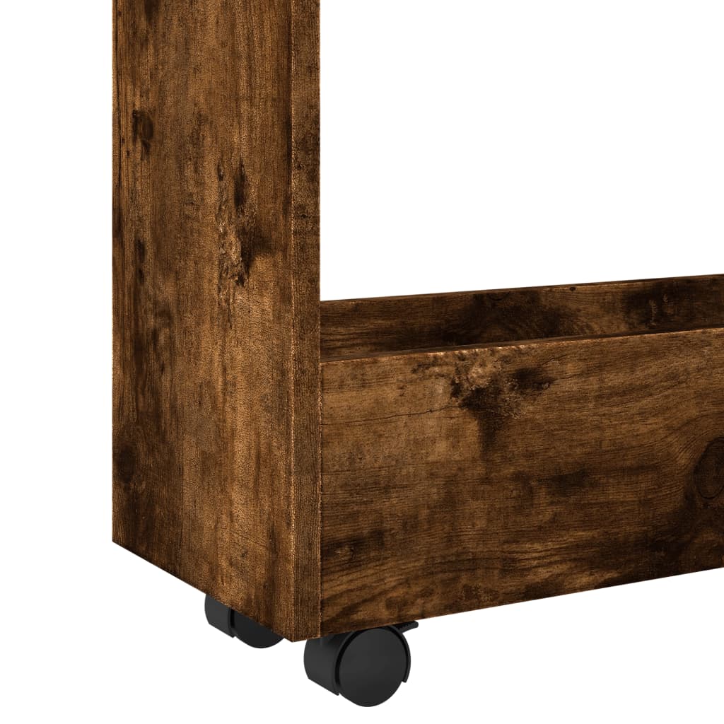 Opbergtrolley smal 3-laags bewerkt hout gerookt eikenkleurig is nu te koop bij PeponiXL, paradijselijk wonen!