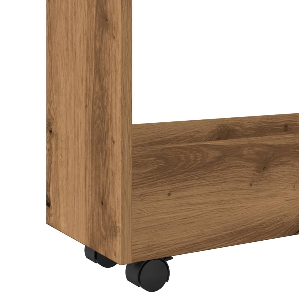 Opbergtrolley smal 3-laags bewerkt hout artisanaal eikenkleurig is nu te koop bij PeponiXL, paradijselijk wonen!