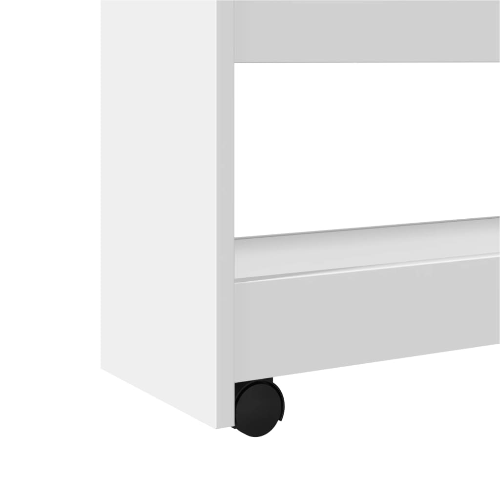 Smalle opbergtrolley met 4 lagen, wit bewerkt hout is nu te koop bij PeponiXL, paradijselijk wonen!