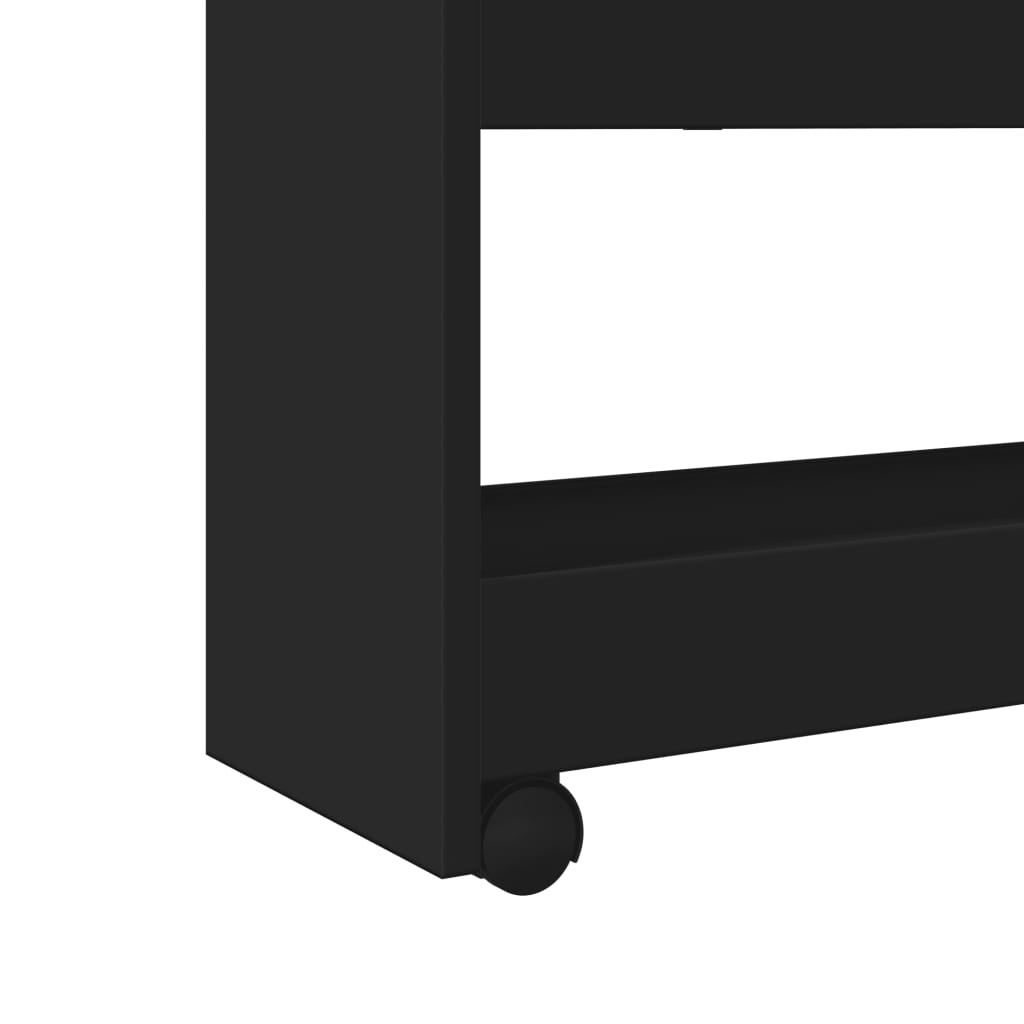 Opbergtrolley smal 4-laags bewerkt hout zwart is nu te koop bij PeponiXL, paradijselijk wonen!