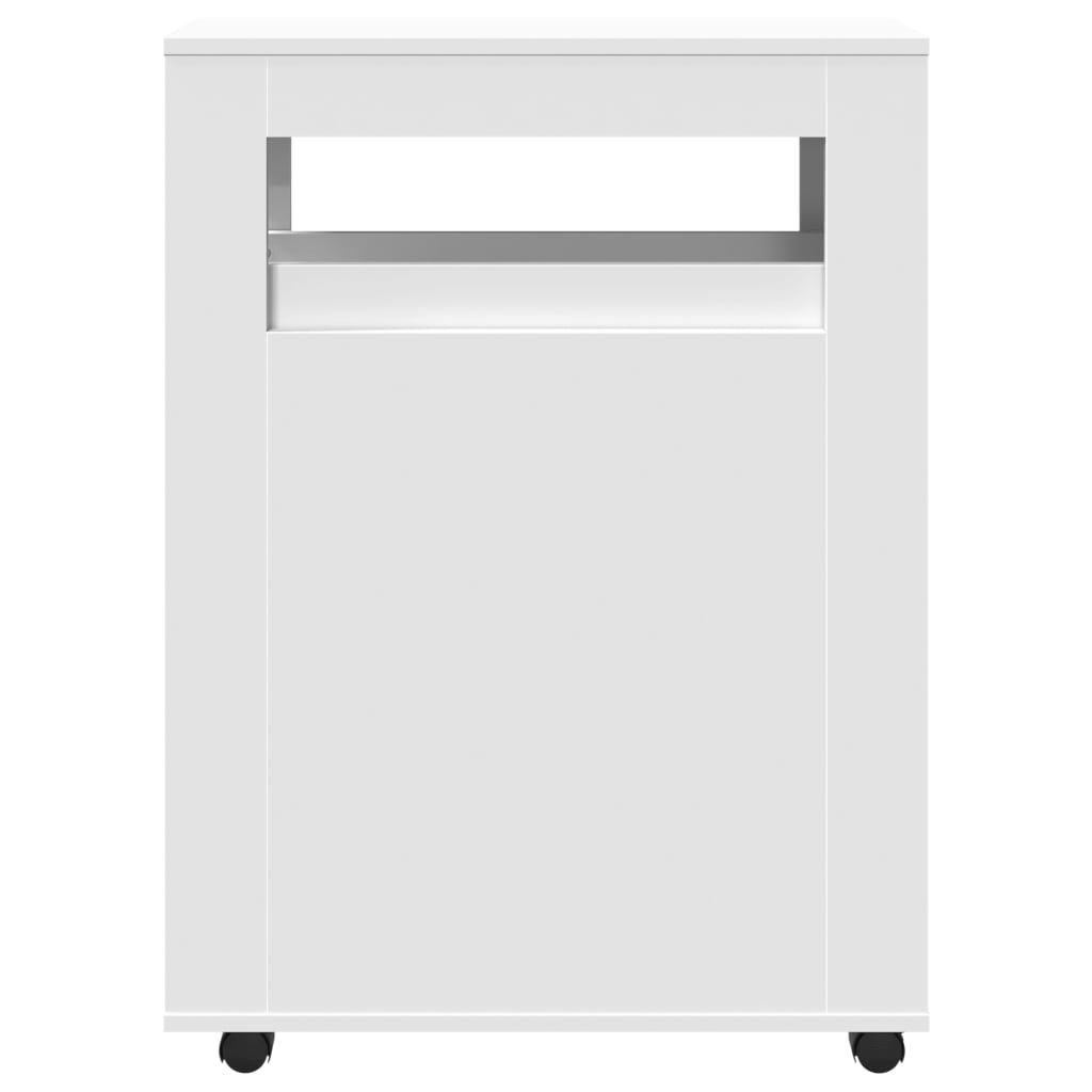 Badkamerkast smal met wielen bewerkt hout wit is nu te koop bij PeponiXL, paradijselijk wonen!