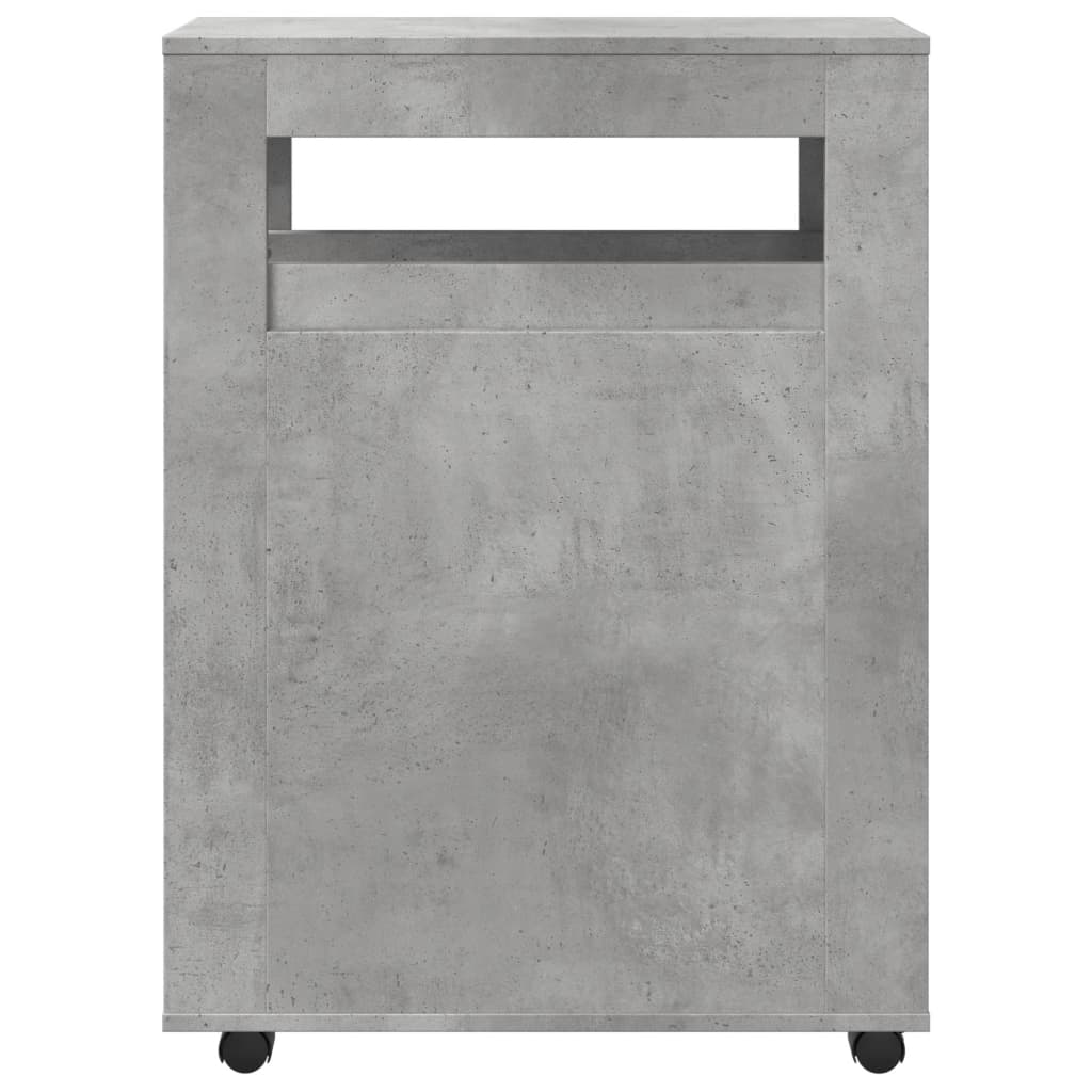 Badkamerkast smal met wielen bewerkt hout betongrijs is nu te koop bij PeponiXL, paradijselijk wonen!