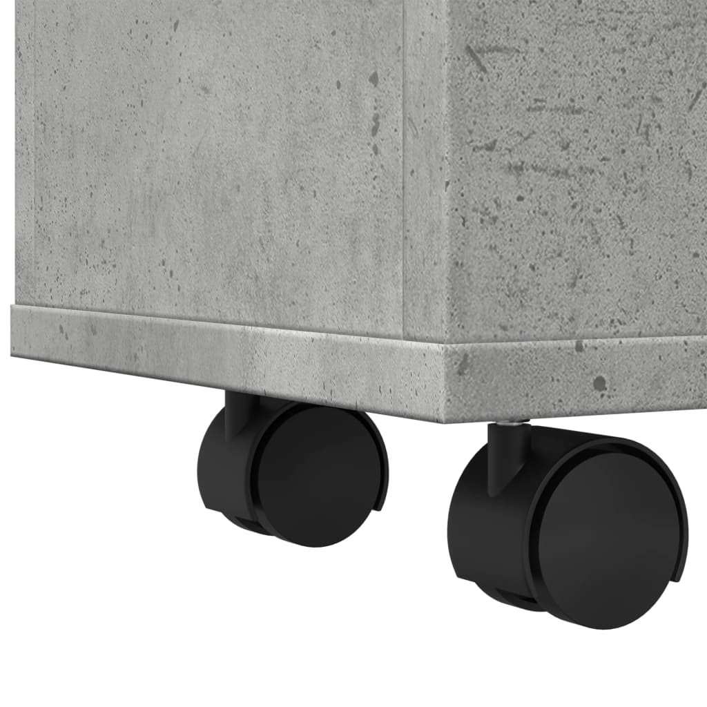Badkamerkast smal met wielen bewerkt hout betongrijs is nu te koop bij PeponiXL, paradijselijk wonen!
