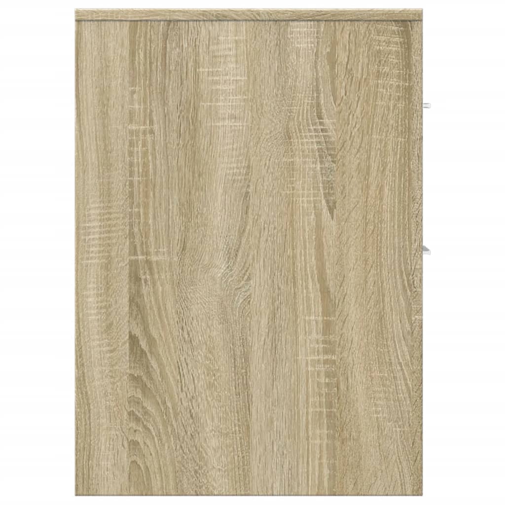 Badkamerkast smal met wielen bewerkt hout sonoma eikenkleurig is nu te koop bij PeponiXL, paradijselijk wonen!