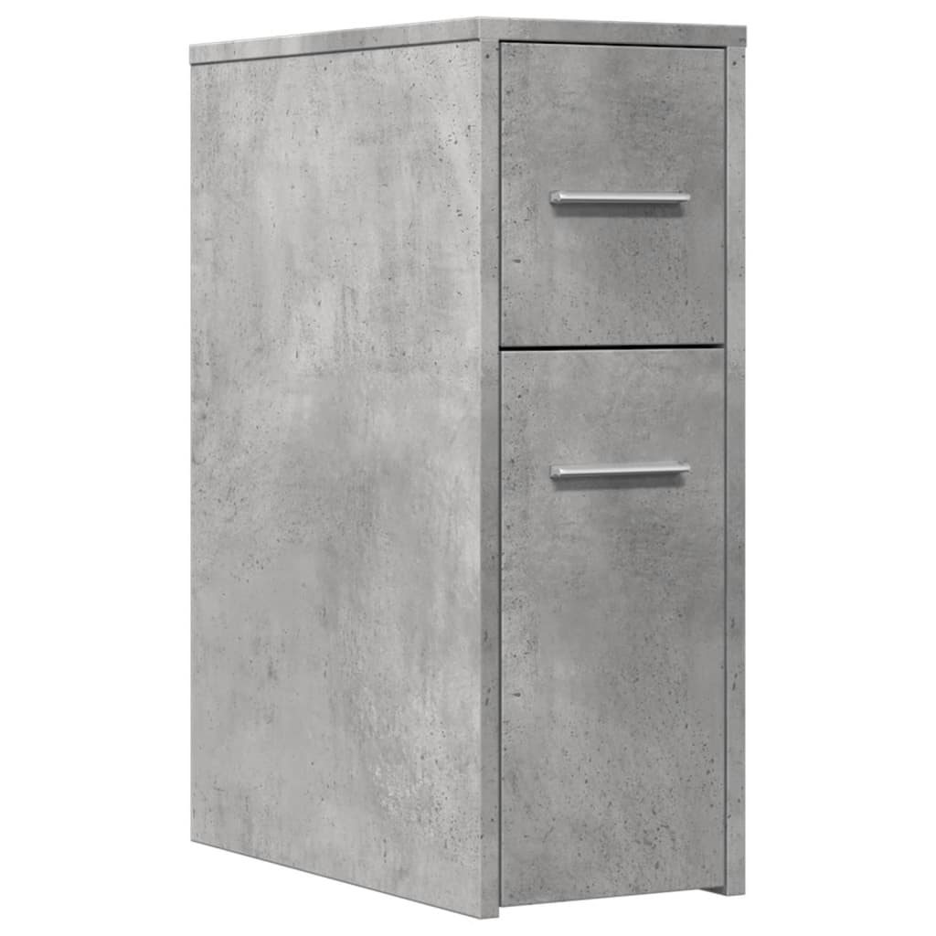 Badkamerkast smal met wielen bewerkt hout betongrijs is nu te koop bij PeponiXL, paradijselijk wonen!