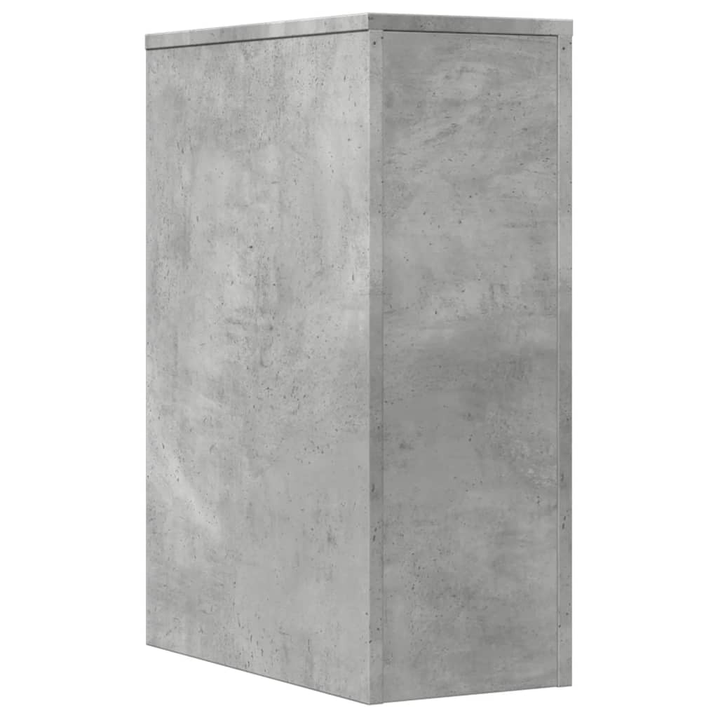 Badkamerkast smal met wielen bewerkt hout betongrijs is nu te koop bij PeponiXL, paradijselijk wonen!