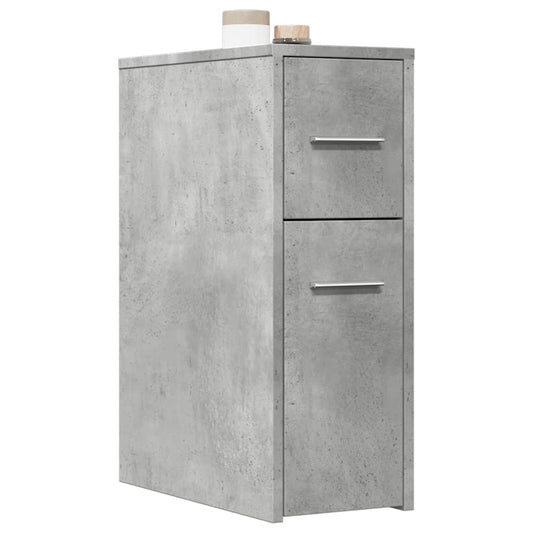 Badkamerkast smal met wielen bewerkt hout betongrijs is nu te koop bij PeponiXL, paradijselijk wonen!