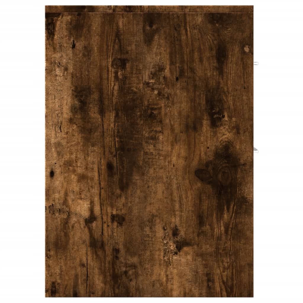 Badkamerkast smal met wielen bewerkt hout gerookt eikenkleurig is nu te koop bij PeponiXL, paradijselijk wonen!