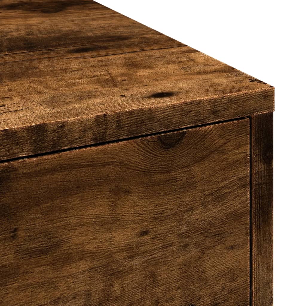 Badkamerkast smal met wielen bewerkt hout gerookt eikenkleurig is nu te koop bij PeponiXL, paradijselijk wonen!