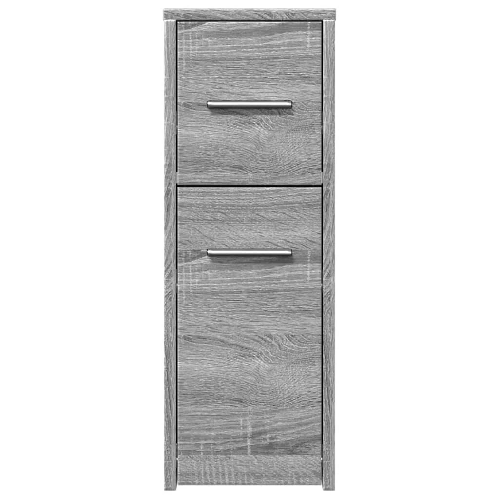 Badkamerkast smal met wielen bewerkt hout grijs sonoma eiken is nu te koop bij PeponiXL, paradijselijk wonen!