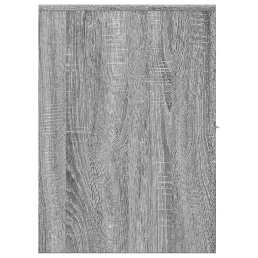 Badkamerkast smal met wielen bewerkt hout grijs sonoma eiken is nu te koop bij PeponiXL, paradijselijk wonen!