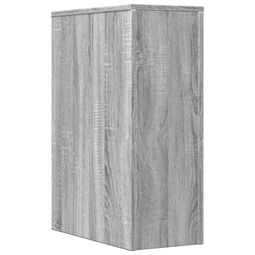 Badkamerkast smal met wielen bewerkt hout grijs sonoma eiken is nu te koop bij PeponiXL, paradijselijk wonen!