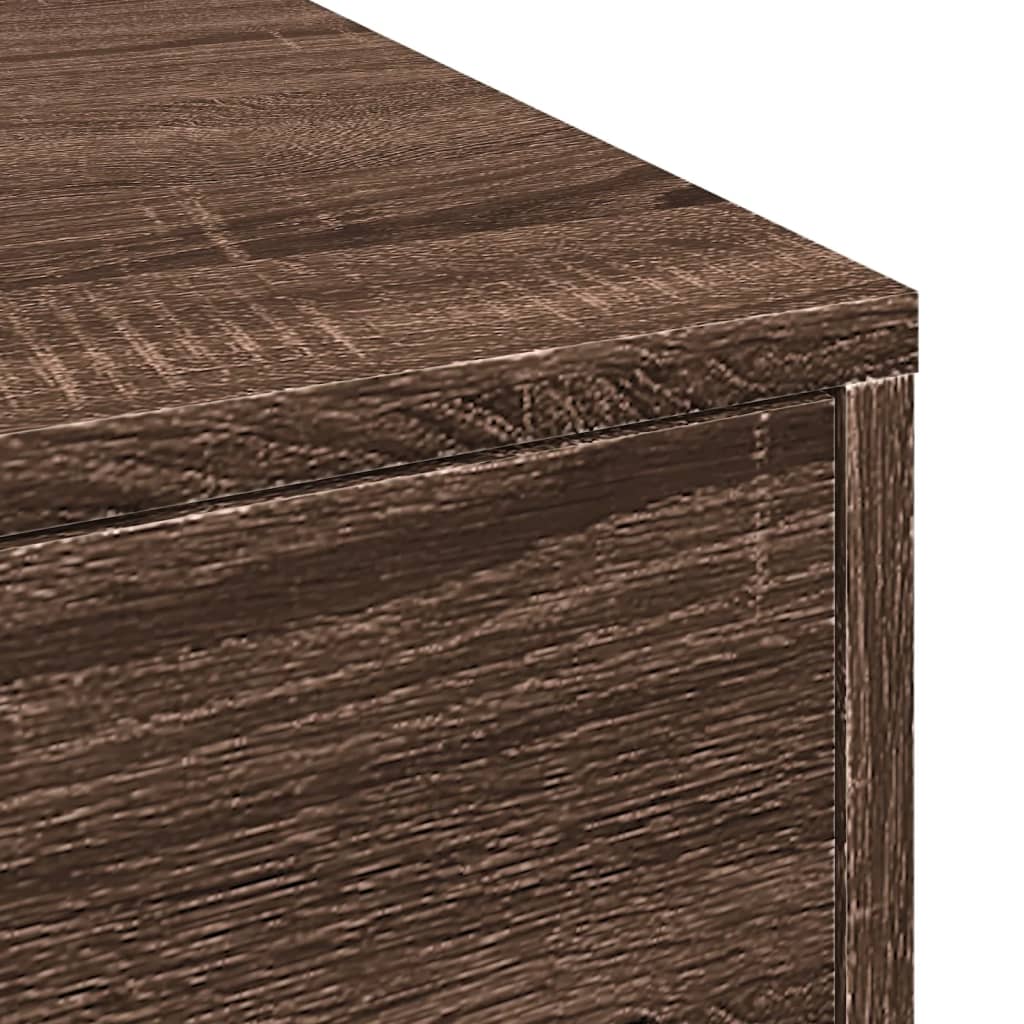 Badkamerkast smal met wielen bewerkt hout bruin eikenkleurig is nu te koop bij PeponiXL, paradijselijk wonen!