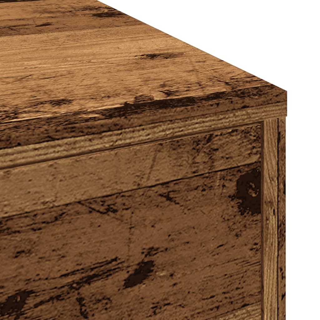 Badkamerkast smal met wielen bewerkt hout oud houtkleurig is nu te koop bij PeponiXL, paradijselijk wonen!