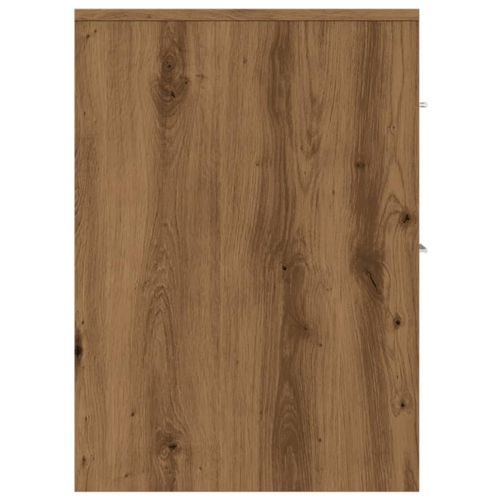 Badkamerkast smal met wielen bewerkt hout artisanaal eikenkleur is nu te koop bij PeponiXL, paradijselijk wonen!