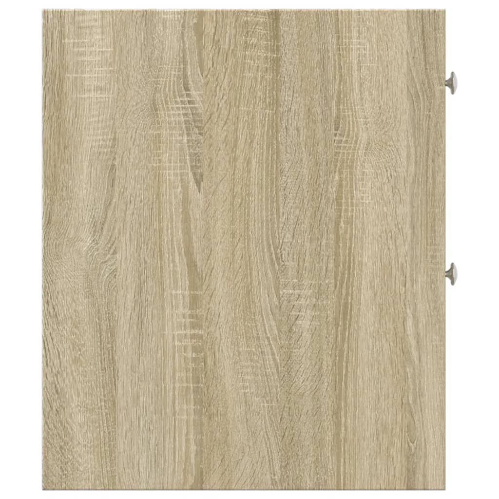 Badkamerkast smal met wielen bewerkt hout sonoma eikenkleurig is nu te koop bij PeponiXL, paradijselijk wonen!