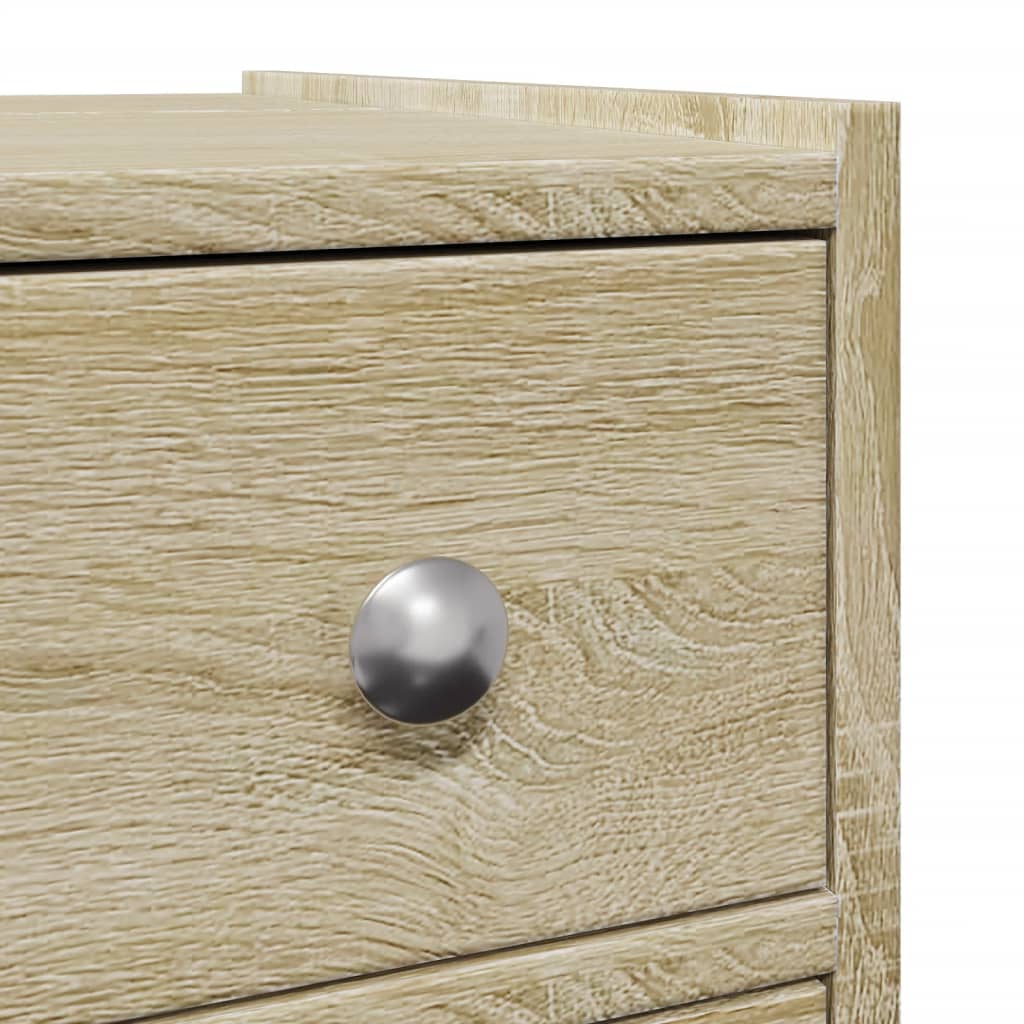 Badkamerkast smal met wielen bewerkt hout sonoma eikenkleurig is nu te koop bij PeponiXL, paradijselijk wonen!