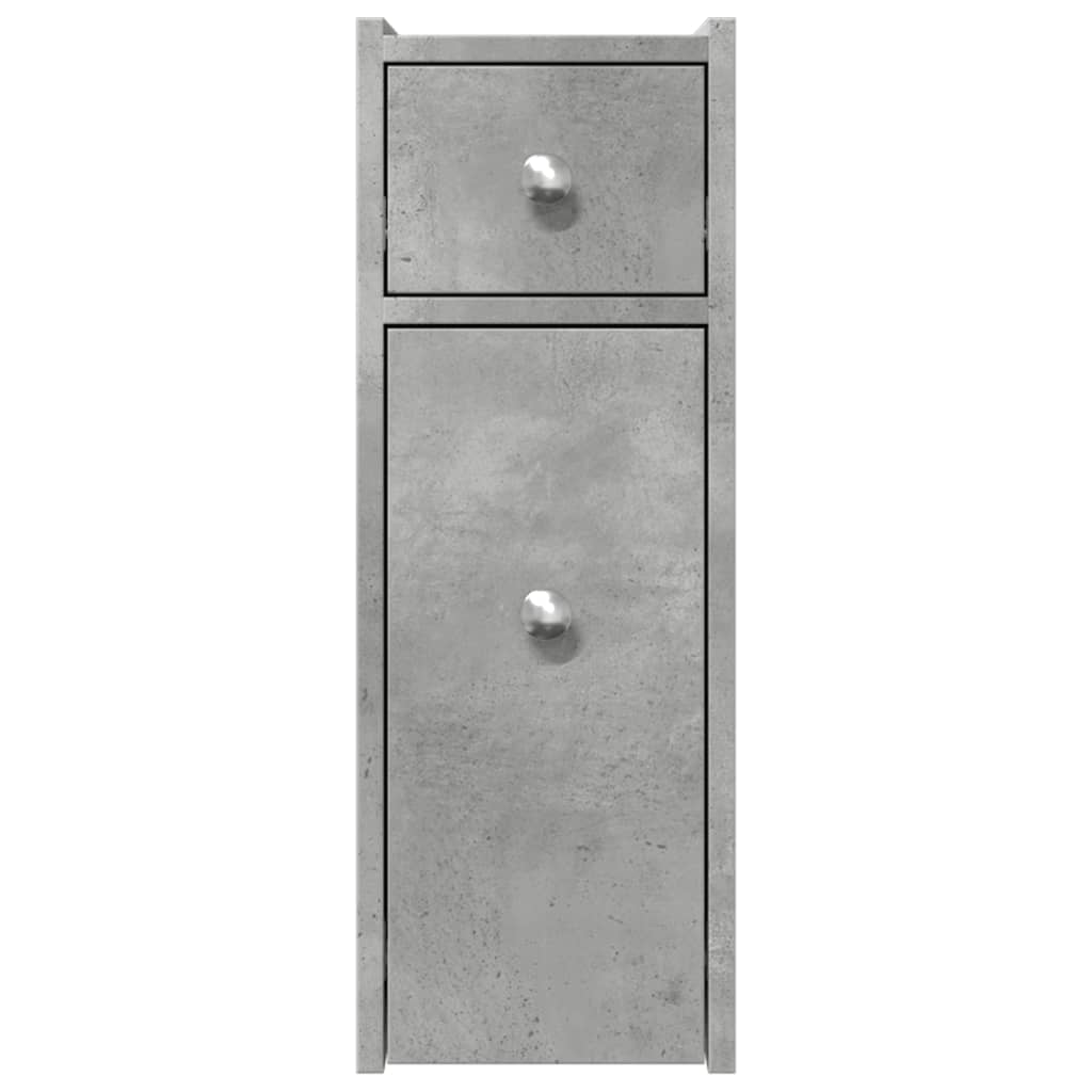 Badkamerkast smal met wielen bewerkt hout betongrijs is nu te koop bij PeponiXL, paradijselijk wonen!