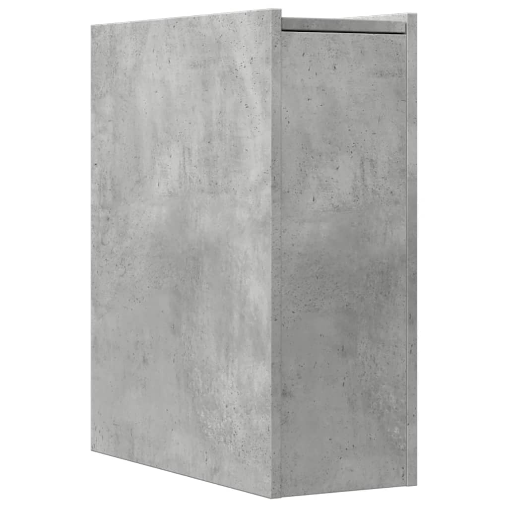 Badkamerkast smal met wielen bewerkt hout betongrijs is nu te koop bij PeponiXL, paradijselijk wonen!