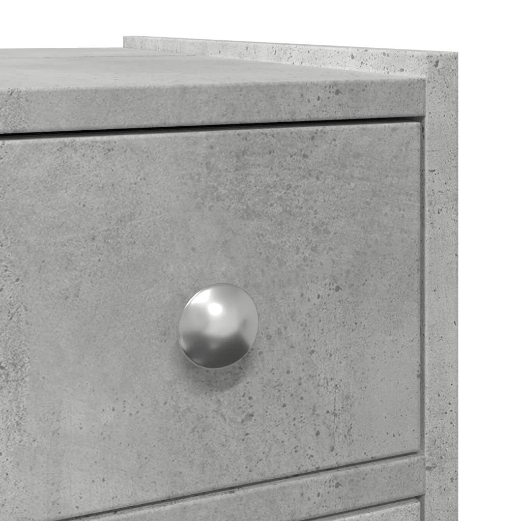 Badkamerkast smal met wielen bewerkt hout betongrijs is nu te koop bij PeponiXL, paradijselijk wonen!