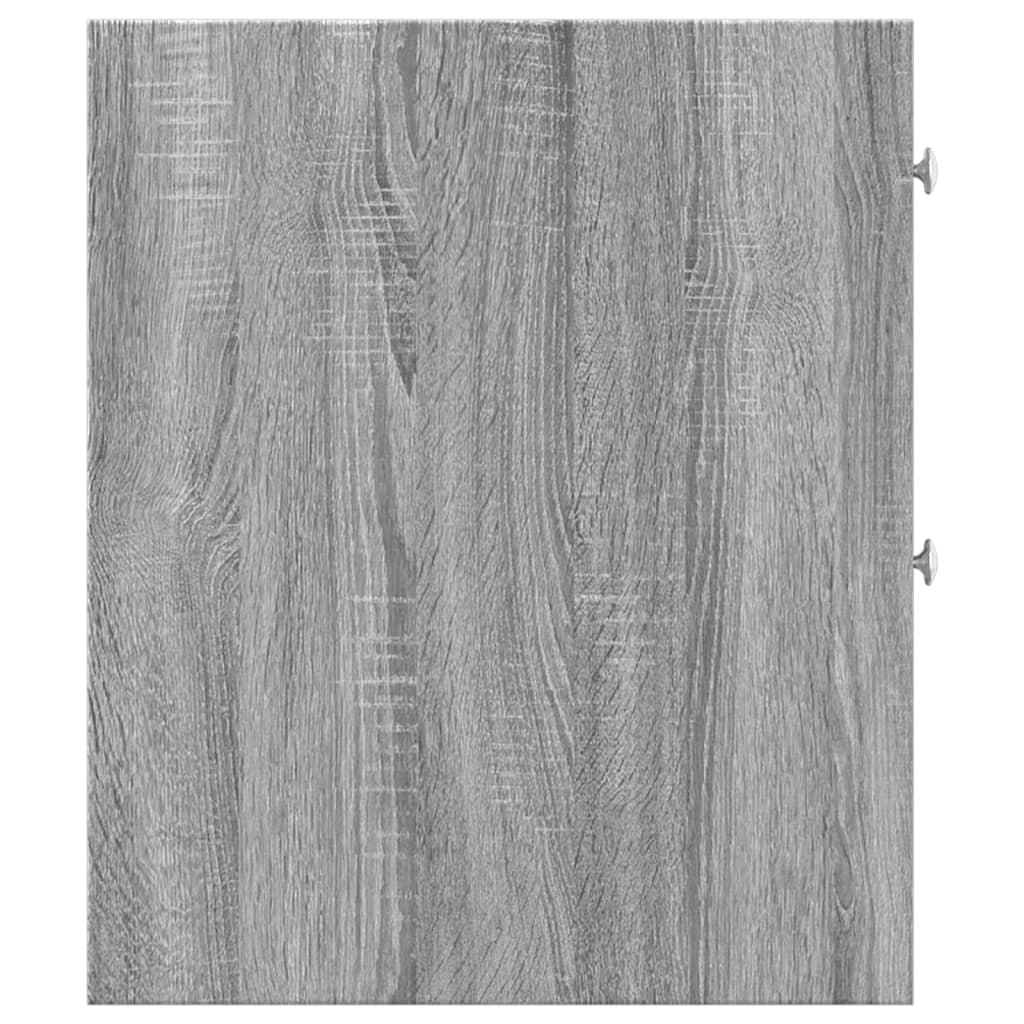 Badkamerkast smal met wielen bewerkt hout grijs sonoma eiken is nu te koop bij PeponiXL, paradijselijk wonen!