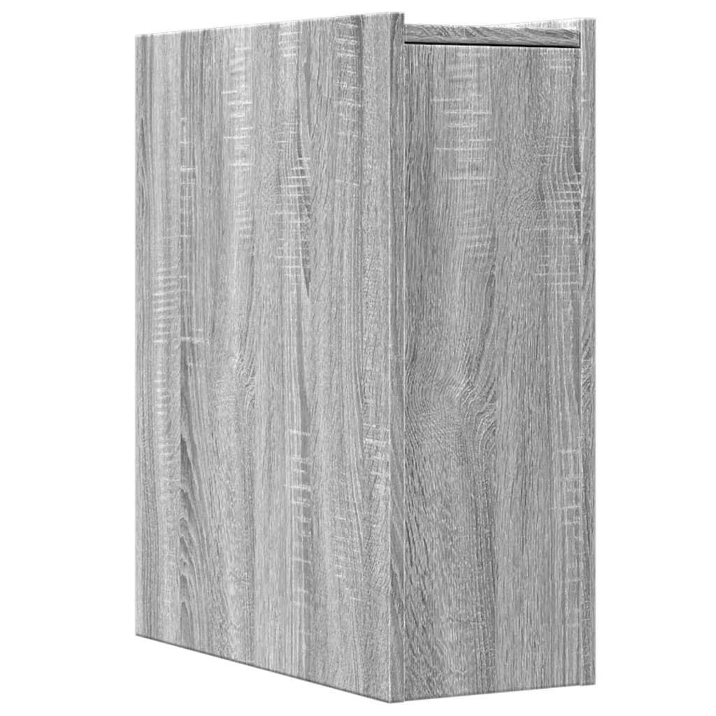 Badkamerkast smal met wielen bewerkt hout grijs sonoma eiken is nu te koop bij PeponiXL, paradijselijk wonen!